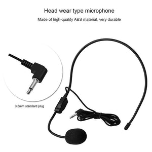 Universal Head Band 3.5mm Unidirectional Head mic Flexible Wired Mic Plug & Play Microphone for Voice Amplifier Teachers Presentations Recording Neck Mic