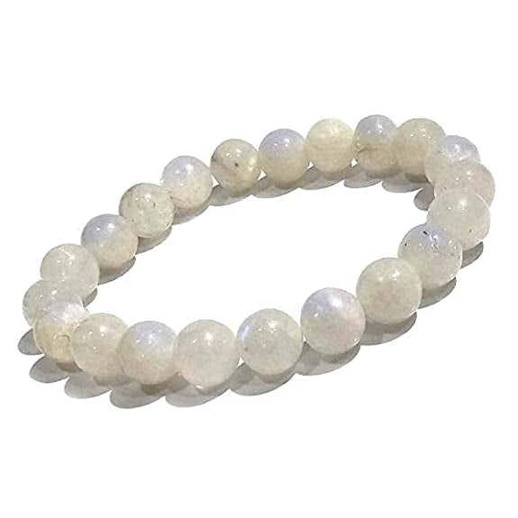 Natural Moonstone Bracelet White Moonstone Stone Charm Round Beads Reiki Healing Crystal Gemstone Bracelet, Energized