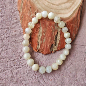 Natural Moonstone Bracelet White Moonstone Stone Charm Round Beads Reiki Healing Crystal Gemstone Bracelet, Energized