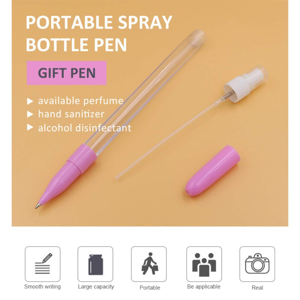 Sanitizer Spray/ball pen, Bottle Pen Sanitizer Spray Pen Transparent, Refillable for Travel & Daily - halfrate.in