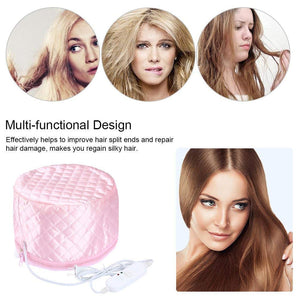 Electrical Thermal Head Hair Spa Cap, Hair Care Thermal Treatment with Beauty Steamer Nourishing Heating Cap, Spa Cap Steamer - halfrate.in