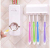 Automatic Toothpaste Dispenser and 5 Toothbrush Holder for Bathroom, Wall Mounted - halfrate.in