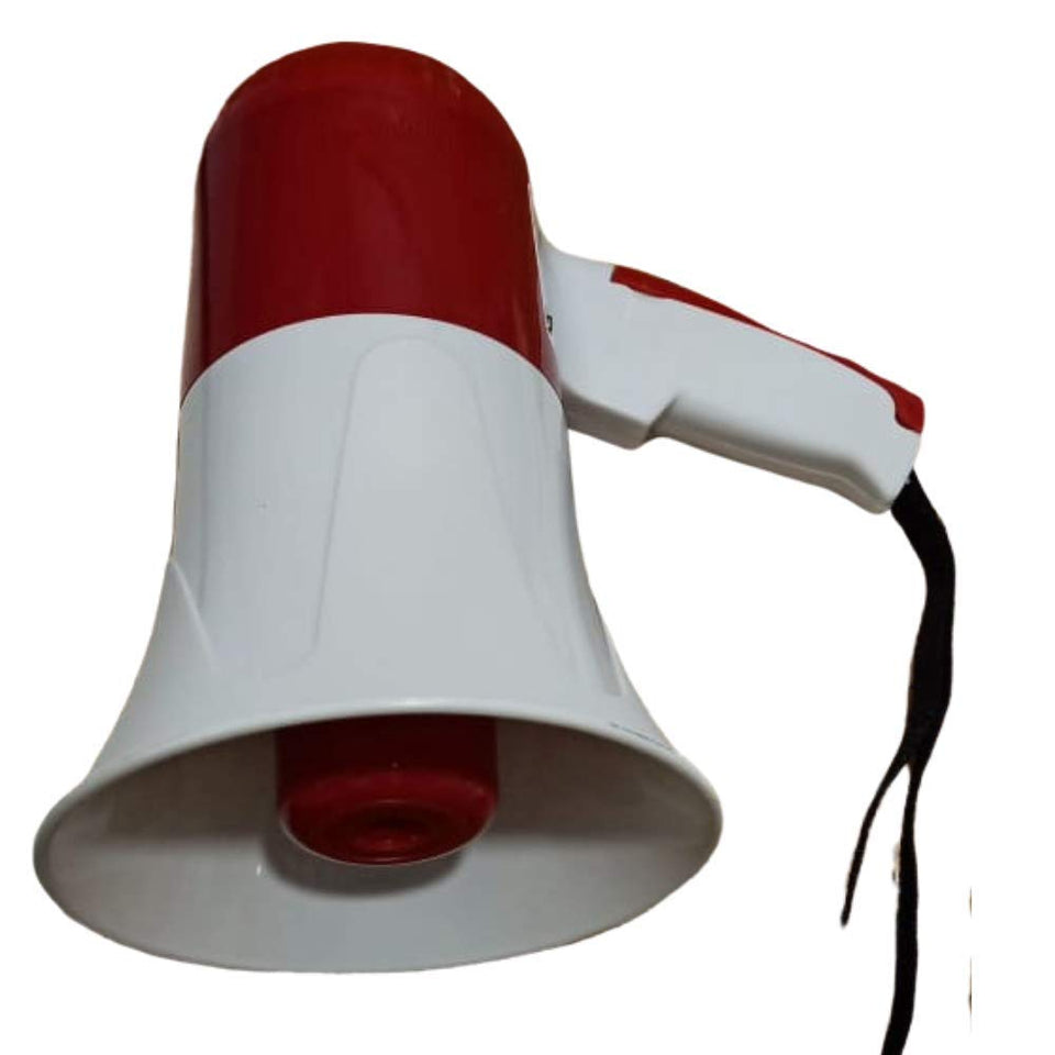 Handheld Bullhorn Megaphone 30 W with Bluetooth Speaker Recorder USB and Memory Card Input for Announcing / Talk / Record / Play / Siren / Music with Replaceable Lithium Rechargeable Battery and Charger