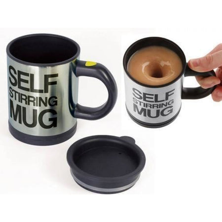 Stainless Self Auto Stirring Coffee mixing Mug Cup Office Home Gifts - halfrate.in