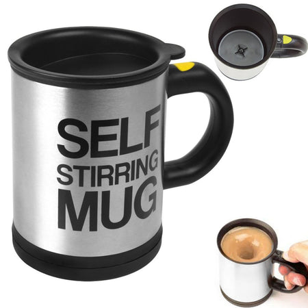 Stainless Self Auto Stirring Coffee mixing Mug Cup Office Home Gifts - halfrate.in