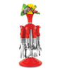New 24 pcs Cutlery Set With Flower stand - halfrate.in