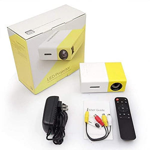 Portable Mini Home Theatre LED Projector; With remote controller YG300 400LM, supports HDMI, AV, SD, USB interfaces (Yellow)