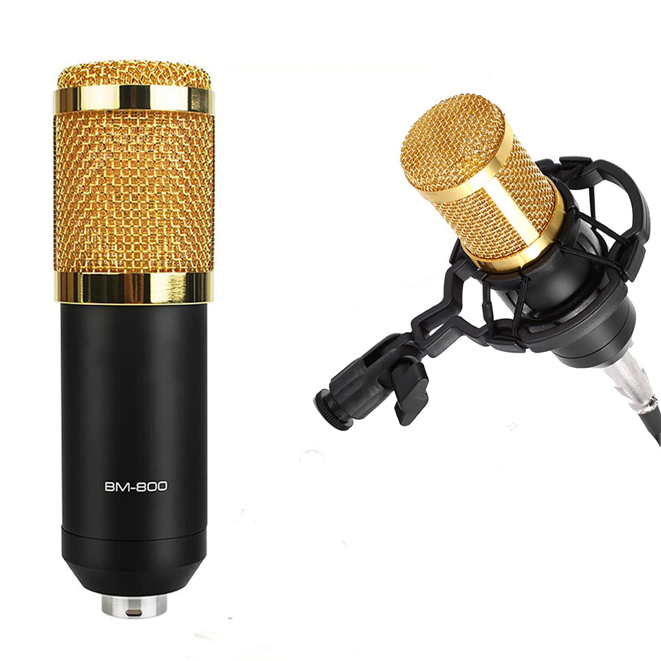 Professional Condenser Microphone Mic Sound Studio Recording Dynamic BM-800 for Professional Studio with Sock Mount for Singing, Youtube, Voiceover