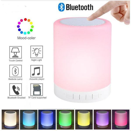 LED Touch Lamp Wireless HiFi Light, USB Rechargeable Portable Bluetooth Speaker with TWS for Festival Camping, Different Lighting Mode