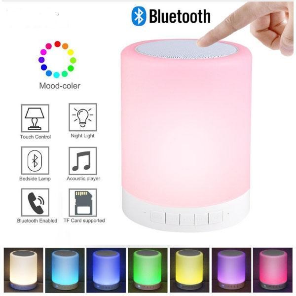 Ekdant® LED Touch Lamp Wireless HiFi Light, USB Rechargeable Portable Bluetooth Speaker with TWS for Festival Camping, Different Lighting Modes - halfrate.in
