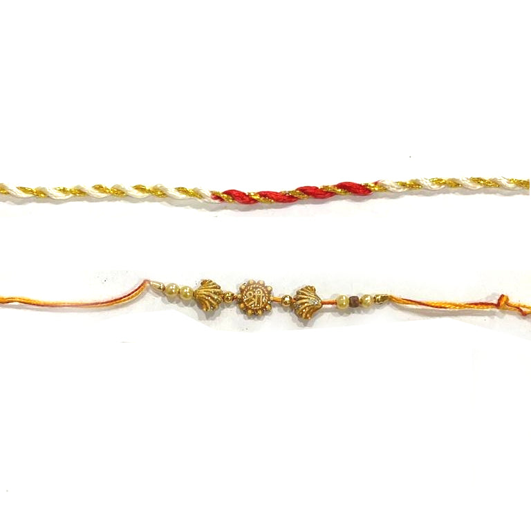 Traditional Handmade Shri Rakhi Raksha bandhan Rakhi & Silk Thread - Beautiful Rakhi RK12