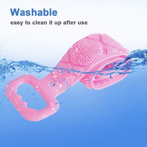 Silicone Bathing Brush Exfoliating Back Scrubber for Shower Skin Deep Cleaning Massage Men & Women Double Sided Bath Body Scrubber Brush