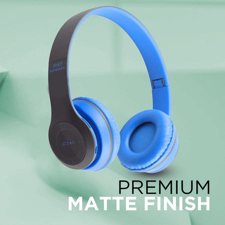 P47 Wireless Bluetooth Portable Sports Headphones with Microphone, Stereo Fm, Memory Card Support