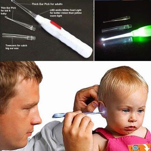 LED Flashlight Earpick for Ear wax remover and cleaner Ear cleaning tools for kids and adults Baby Safe