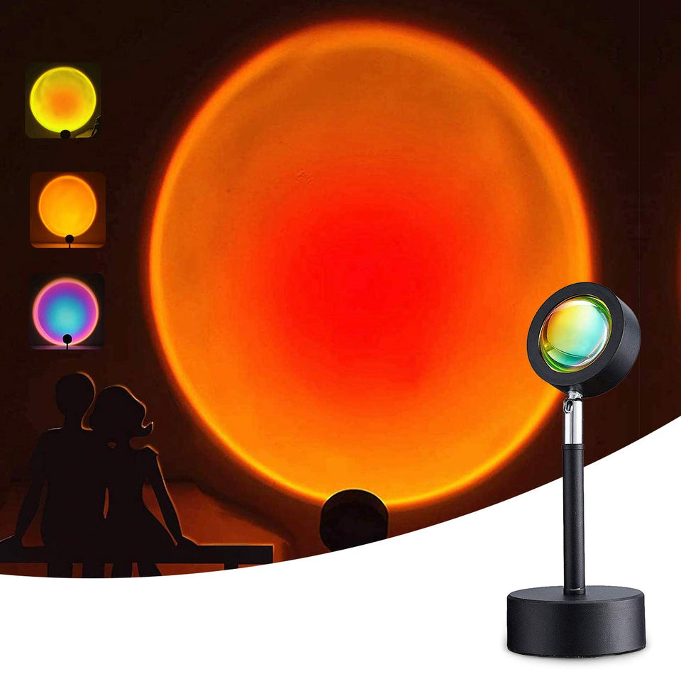 Sunset Lamp Projector LED Lights, 180 Degree Rotation Rainbow Night Light Projector Lamp with 4.7" USB Cable for Living Room Party Cinema