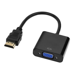 HDMI to VGA Gold Plated High-Speed 1080P Active HDTV HDMI to VGA Adapter Converter Male to Female with Audio and Micro USB Charging Cable, Black