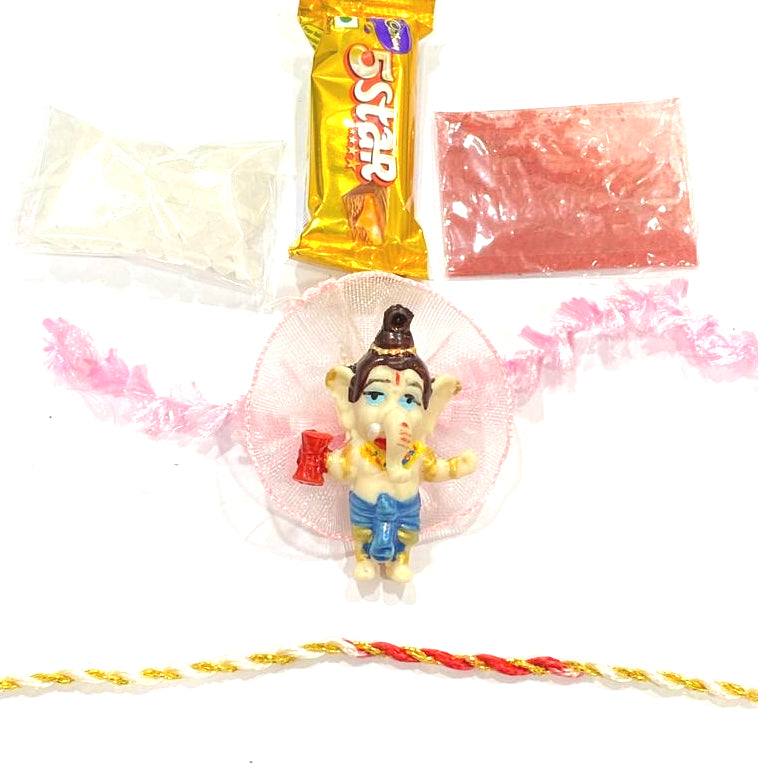 Kids Bal Ganesha Rakhi Raksha Bandhan Chocolate combo - Beautiful Rakhi RK12