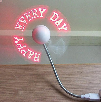 Programmable USB LED Fan Powered 5 Volt with Customised Message I Love You Color Light and Flexible Gooseneck Cooling Fan for PC Laptop Notebook Desktops