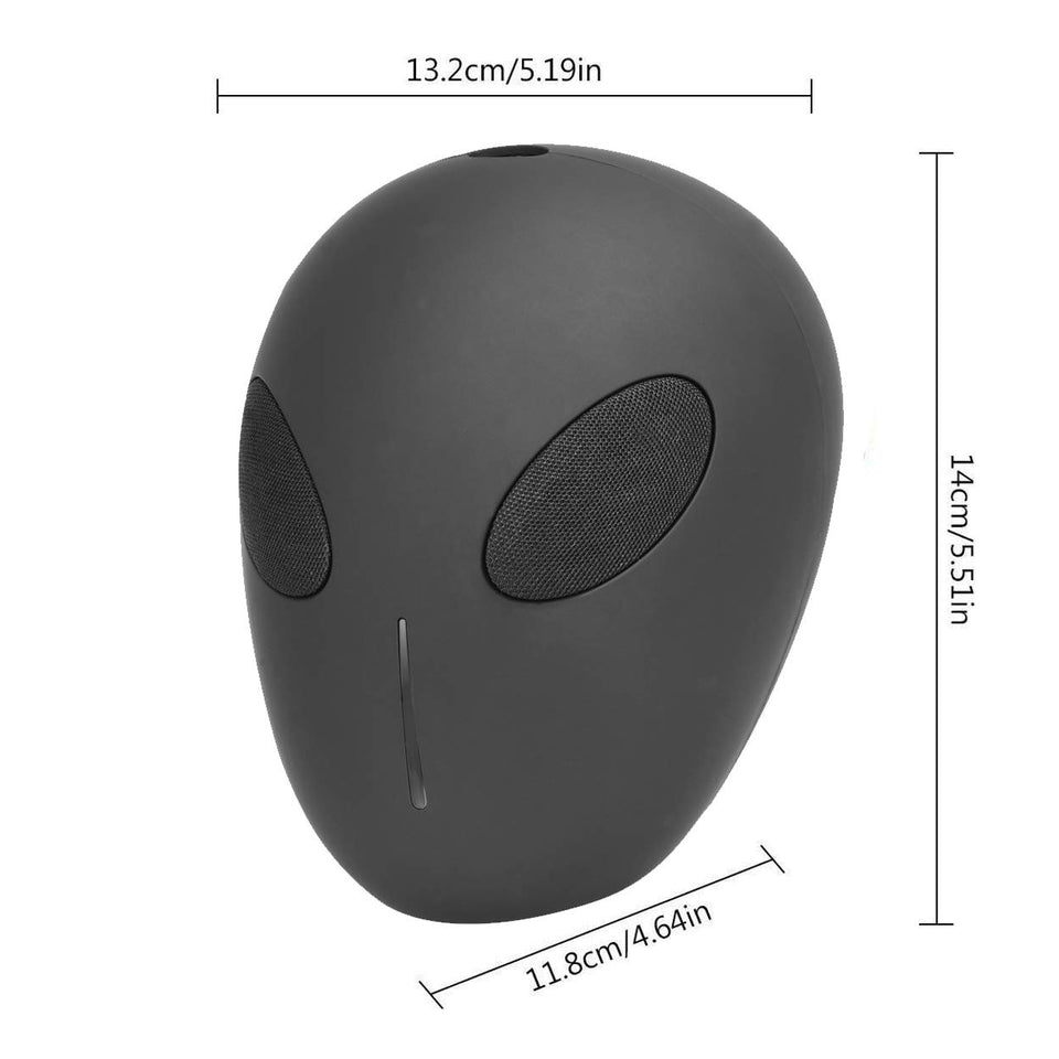 Alien Face Bluetooth Speaker  Built-in Mic, Handsfree Call, Aux Line, USB Flash Drive, Micro Sd Card, Hd Stereo Sound and Bass - Assorted color