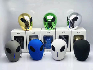 Alien Face Bluetooth Speaker  Built-in Mic, Handsfree Call, Aux Line, USB Flash Drive, Micro Sd Card, Hd Stereo Sound and Bass - Assorted color