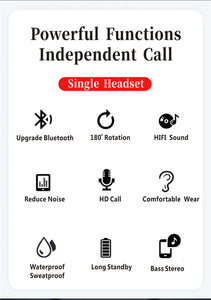 Earbud HiBlue H15 Single Bluetooth Earphone Overear Long Battery Life upto 55 Hrs