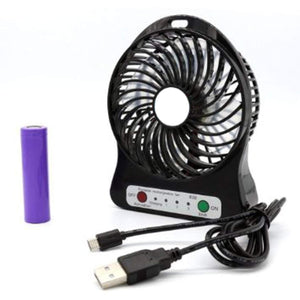 Portable 3 Gear Speed 4.5W Cooling Fan Mini USB 3.7V LED Fan Li-ion 2200mAh Battery Rechargeable Multifunctional Fan - halfrate.in