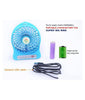 Mini Fan Portable 3 Gear Speed Cooling Fan Mini USB LED Fan Li-ion Rechargeable Multi functional Fan - halfrate.in