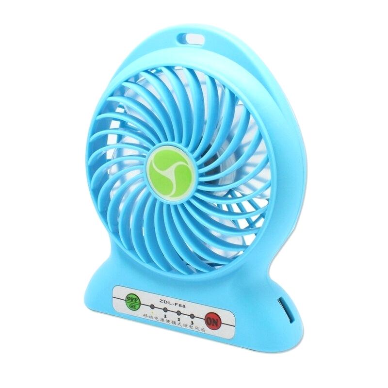 Mini Fan Portable 3 Gear Speed Cooling Fan Mini USB LED Fan Li-ion Rechargeable Multi functional Fan - halfrate.in