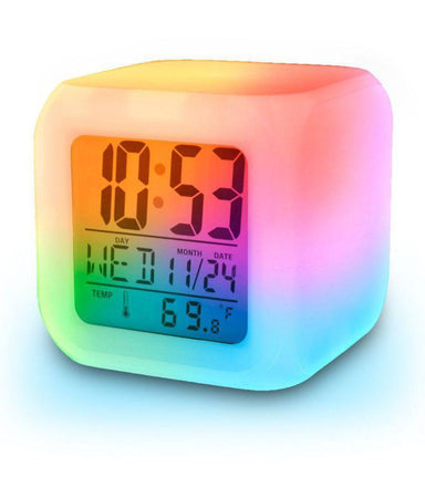 Digital 7 Color Change Alarm Clock & Thermometer Alarm Clock - halfrate.in