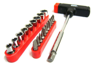 Saleshop365® T-Bar 22pcs Tool kit For Home Machine Car Repair Screw Driver Philips Torx Bits - halfrate.in