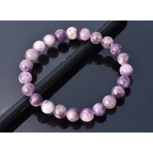 Lepidolite Natural Gemstone Bracelet Semi precious Feng Shui Crystal Chakra Aura Personal Reiki Healing Crystals