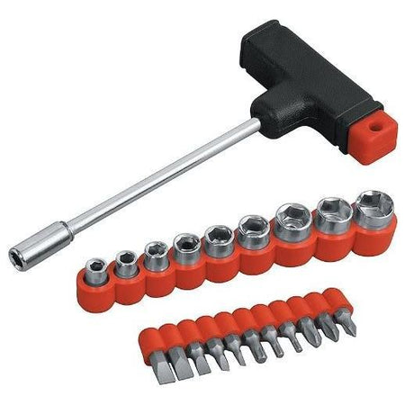 Saleshop365® T-Bar 22pcs Tool kit For Home Machine Car Repair Screw Driver Philips Torx Bits - halfrate.in