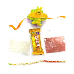Kids Toy Aeroplane Shape Rakhi Raksha Bandhan Chocolate combo - Beautiful Rakhi RK16
