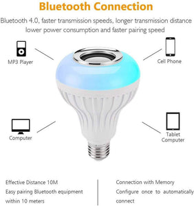 Led Bulb with Bluetooth Speaker Music Light Bulb + RGB Light Bulb Colorful Lamp with Remote Control - halfrate.in