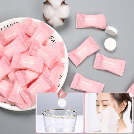 Compressed Facial Face Sheet tablets Outdoor Travel Portable Face Towel Disposable Magic Towel Tablet Capsules Cloth Wipes Paper Cotton Tissue Mask Expand With Water