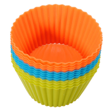 Silicone Cup Cake Moulds Round- 12 Pcs - halfrate.in