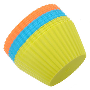 Silicone Cup Cake Moulds Round- 12 Pcs - halfrate.in