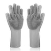 Silicone Gloves with Wash Scrubber Reusable Brush Heat Resistant Gloves Kitchen Cleaning - halfrate.in