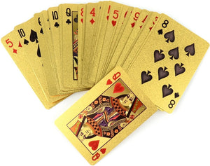 24 K Gold Plated Poker Playing Cards Foil Cards (Golden) - halfrate.in