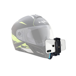 Helmet Chin Strap Mount with Mobile Clip & Screw Compatible with All Smart Phones, Action Cameras and Lot more