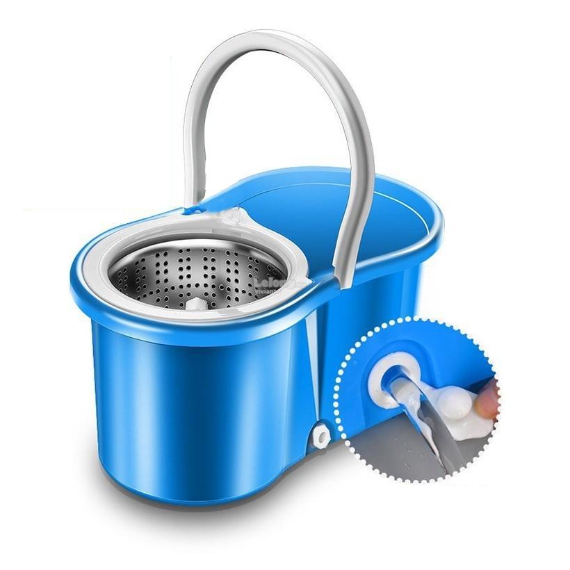 Easy Mop 360 Degree Magic Spin Mop with Stainless Steel Spinner with Wheels / Drain Plug - halfrate.in
