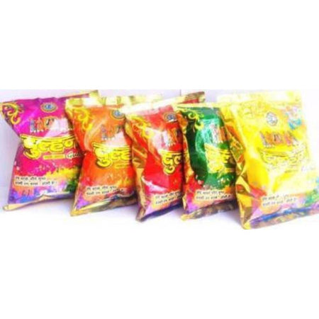 Scented Silky Gulal - Muliticolor (Pack of 5) | Super Soft Gulal, Non-Toxic and Skin-Friendly Holi Gulal | Holi Celebration
