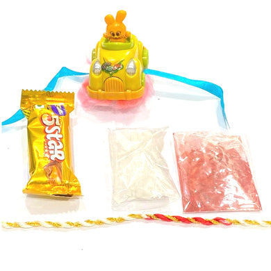 Kids Toy Car Shape Rakhi Raksha Bandhan Chocolate combo - Beautiful Rakhi RK16