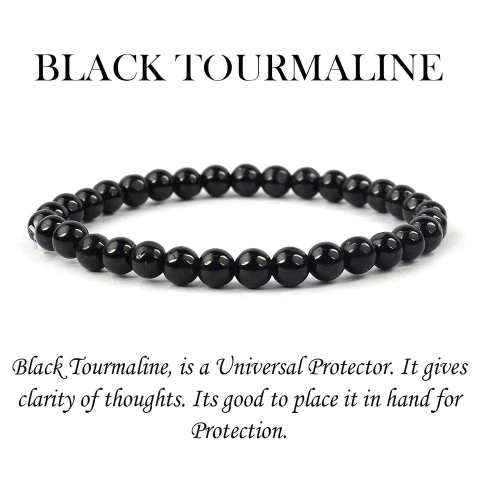 Certified Tourmaline Natural Crystal Stone Bracelet Energized Reiki Healing and Crystal Healing for Men & Women