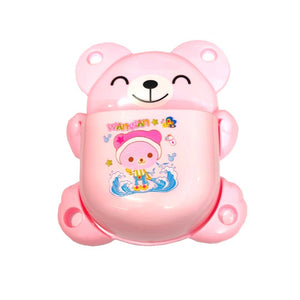 Teddy Bear Shape Cartoon Toothpaste & Toothbrush Multipurpose Holder with Suction Plugs - halfrate.in