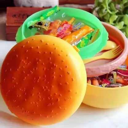 Burger Shape Lunchbox Kids School Tiffin Lunch Box, Meal Food Pack