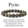 Certified Pyrite Natural Crystal Stone Bracelet Energized Reiki Healing and Crystal Healing for Men & Women