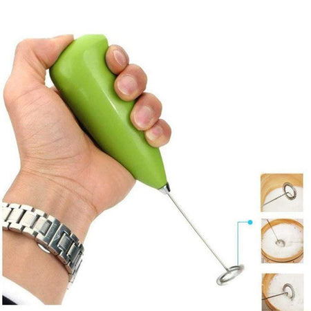 Electric Hand Blender Mixer Frother Whisker Latte Maker for Milk Coffee Egg Beater Battery Operated - halfrate.in