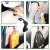 Car Backseat Head Rest Hook/Hanger, Plastic Storage Holder for Groceries, Handbags, Coat, Purse and Bags - (Pack of 4) - Black