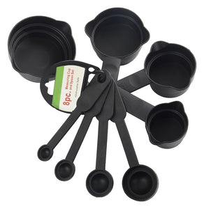 Black Measuring Cups and Spoons - 8 Pcs Set - halfrate.in